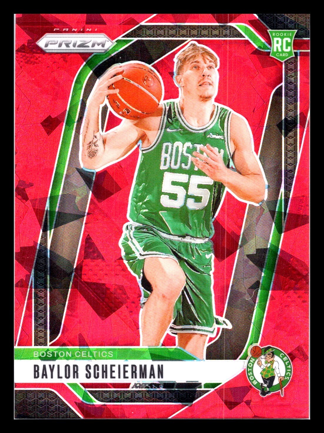 2024-25 Panini Prizm - Baylor Scheierman #236 Red Ice RC Rookie Boston Celtics