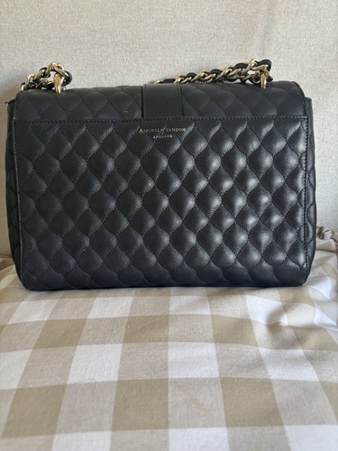 Aspinal Of London black Quilted Kaviar Large Lottie Bag - Picture 7 of 11