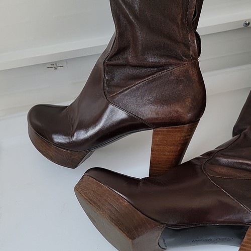 Robert Clergerie Abram Damen Leder Stiefel Größe 8 Hergestellt in Frankreich Farbe Braun - Bild 8 von 16