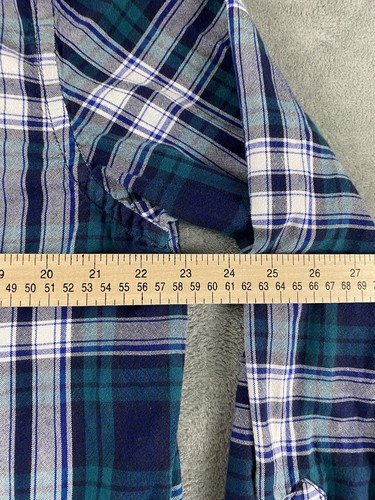 Old Navy Slim Fit Men’s XL Button Up Shirt Green White Plaid Flannel C23 - Bild 5 von 10
