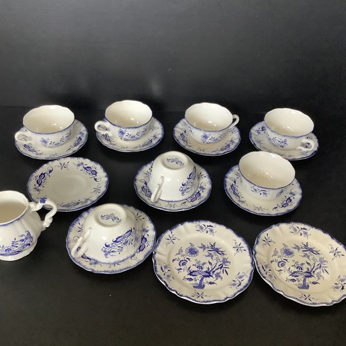 Service Thé Vintage Lancaster Sarreguemines France Shabby 17 Pièces 7 Tasses - Picture 11 of 14