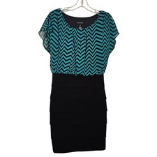 Enfocus Dress Bandage Mini Dress 12 Flutter Sleeve Chevron Stretch Casual Mini