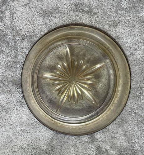 Antique 6 1/2"inch Sterling Silver Glass Wine Bottle Coaster/Ashtray !! - Picture 5 of 10