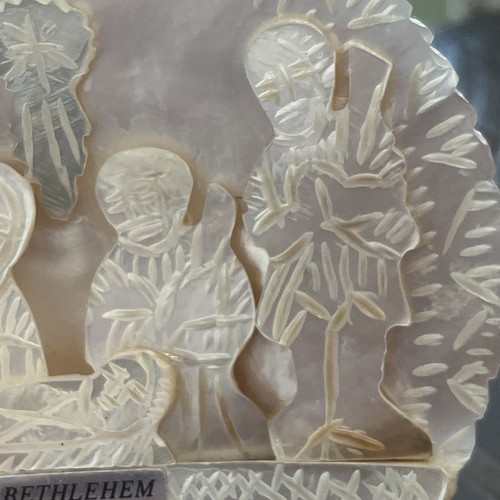 Belén Madreperla Tallado a Mano Arte Concha Belén Decoración - Imagen 16 de 16