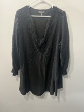 Roaman's black lace dress with long sleeves. Size XXL