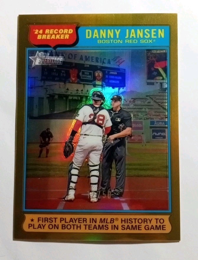 2025 25 Topps Heritage Danny Jansen Boston Red Sox # 6 Gold Refractor 12/50