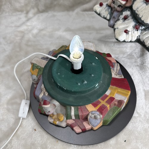 Vintage Ceramic Christmas Tree w/Mice & Gifts Hand Painted 12” With Light Kit - Picture 9 of 12