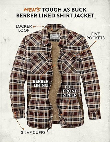 Legendary Whitetails Men's, Buckeye Plaid Shacket, XX-Large Tall - Picture 1 of 5