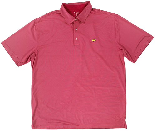 Camiseta de golf Masters Tech para hombre talla XXL rosa a rayas manga corta