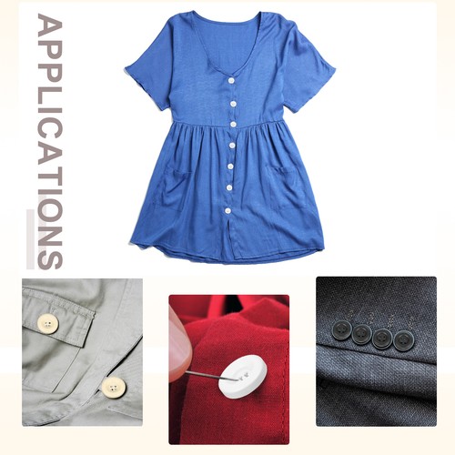 Botón de costura 50 piezas 11 mm 4 agujeros resina redondos botones de artesanía, blanco - Imagen 6 de 6