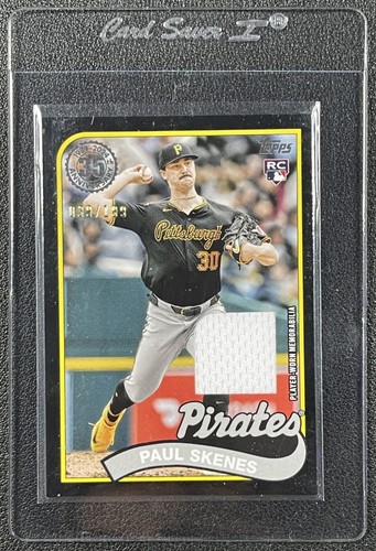 PAUL SKENES 2024 TOPPS UPDATE #89RU-PS 1989 ROOKIE RELIC JERSEY RC BLACK /199