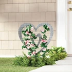 Decorative Metal Garden Trellis Heart Shaped Vine Climb Lawn and Garden Decor