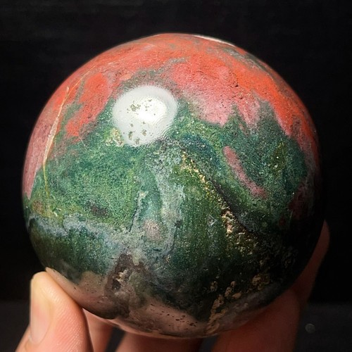 Rare 522G Natural Orbicular Ocean Jasper Sphere Stone Healing Madagascar L6999 - Picture 4 of 12