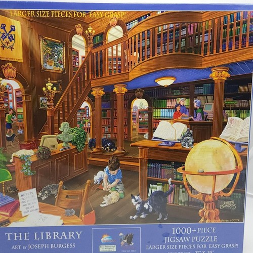 Rompecabezas SunsOut The Library 1000+ piezas arte por Joseph Burgess 27" x 35" - Imagen 3 de 4
