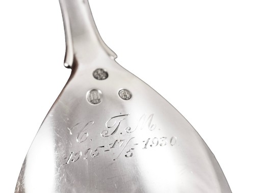 Antiker Georg Jensen 830 Silber Maiglöckchen / Liljekonval Servierlöffel - Bild 5 von 6