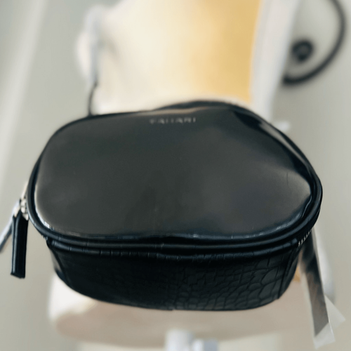 TAHARI Laguna Crossbody Bag, Vegan Patent Leather, Black, Adjustable Strap, NWT - Picture 12 of 21