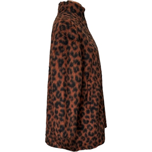 Marine Layer Stephanie Coccoon Cheetah Print Cozy Wool Blend Coat Women’s Medium - Picture 4 of 12