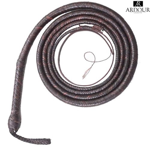 Látigo de toro de cuero de canguro de 04 a 16 pies, 16 trenzas Indiana Jones Bullwhip - Imagen 1 de 10
