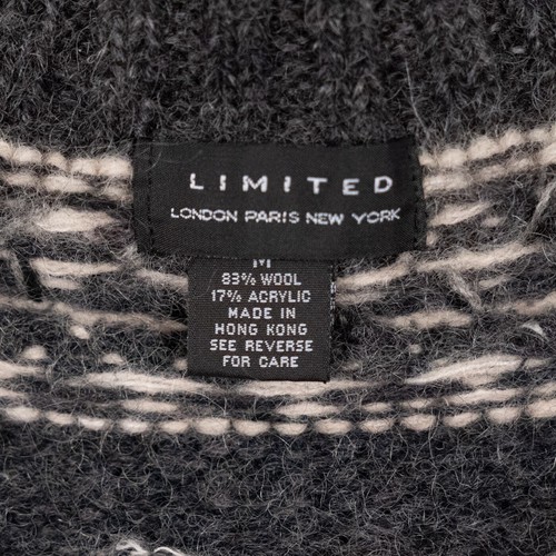 Vintage 90s Womens Oversized Chunky Knit Fair Isle Mock Neck Wool Sweater MEDIUM - Picture 6 of 7