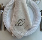 6 or 12, Personalized, Monogrammed, Hemstitch Cloth Napkins. Free Shipping