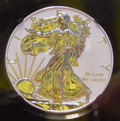2013-W SILVER EAGLE REVERSE PF69 / ENHANCED FINISH SP69 NGC 2 COIN SET - Picture 3 of 9