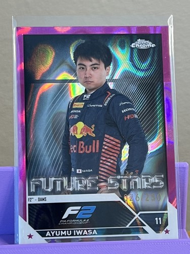 2023 Topps Chrome Formula 1 F1 Ayumu Iwasa Fuchsia Lava Portrait 026/250 #84
