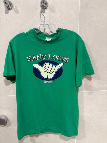 Green Hang Loose Hawaii Black T-Shirt Size M Surfer - Bild 1 von 2