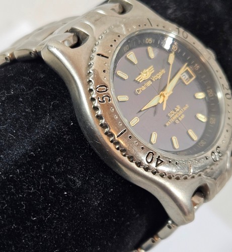 Charles Vogele Watch, CV-7763, Water Resistant, Solar, Titanium, Working - Picture 4 of 16