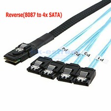 Mini SAS SFF-8087 to 4-SATA Multi-Lane Reverse Breakout Internal Cable 100CM