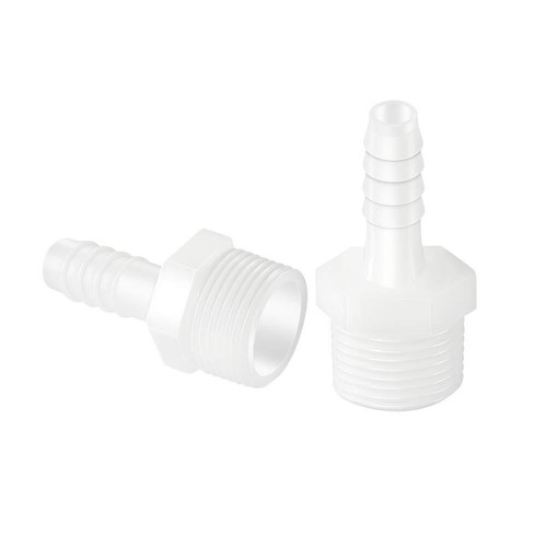 Plastic Hose Barb Fitting 5/16" Barb to 1/2" Male Thread White Adapter Union ... - Picture 5 of 5