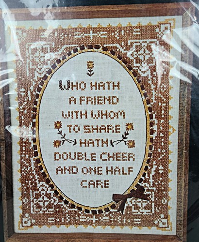 Vintage Cross Stitch Who Hath A Friend Sampler Kit Pat Zitomer Dimensions  NOS - Picture 6 of 6