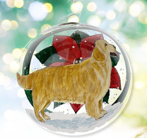 Golden Retriever Dog Glass Ornament – Austrian Glass Blown Hand Painted Art - Bild 5 von 7