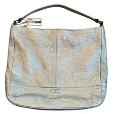 Coach Pebble Hobo Leather Shoulder Hand Bag Zip Platinum Closure F23293