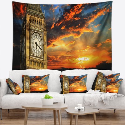 Designart 'Big Ben UK London at Sunset Panorama' Landscape  Small