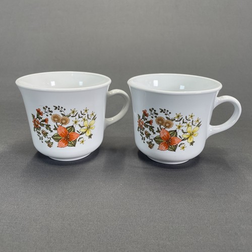 Juego de 4 tazas de verano indias Corelle de 3" con flores amarillas anaranjadas Corning Ware - Imagen 11 de 13