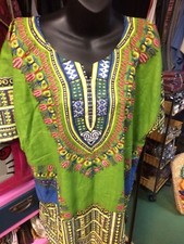 DASHIKI DASHIKIS Green FUNKY PEOPLE TRADITIONAL STYLE UNISEX Small S