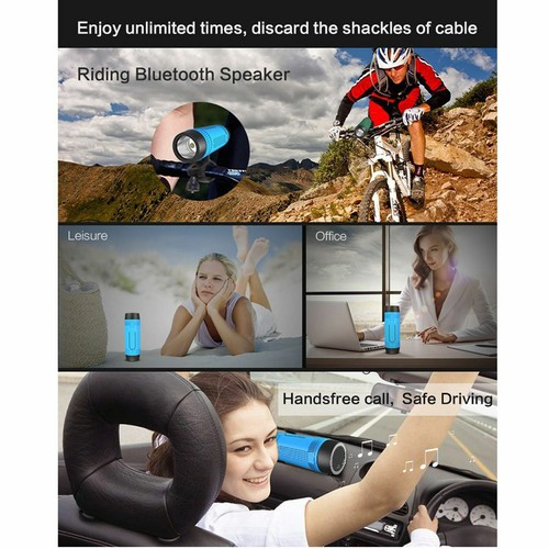 Portable Bicycle Speaker LED Flashlight Bluetooth Music Speakers Power Bank - Picture 5 of 12
