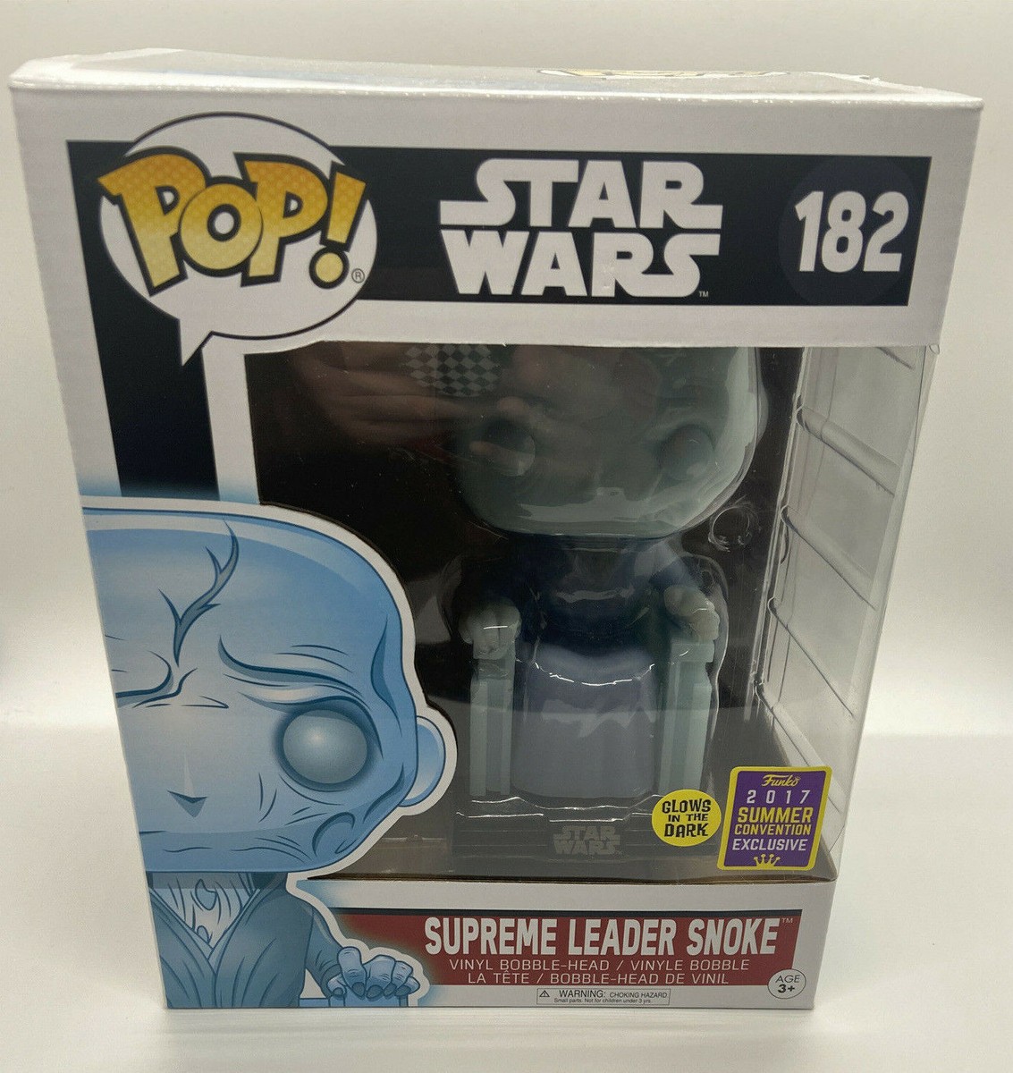 FUNKO POP SUPREME LEADER SNOKE HOLOGRAPHIC 182 GLOW DARK