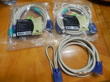 Lot of 3 Switchview 6-Ft KVM Switch cables- 2 new 1 opened FREE SHIPPING