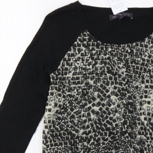 Marks and Spencer Womens Black Animal Print Polyester Blend Sweatshirt Size 6 - Picture 8 of 12