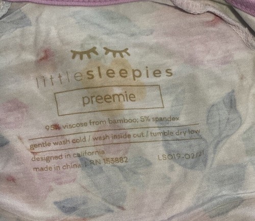 Little Sleepies BELLA BLOOMS Größe PREEMIE Newborn Langarm Sleeper SEHR SELTEN - Bild 6 von 6