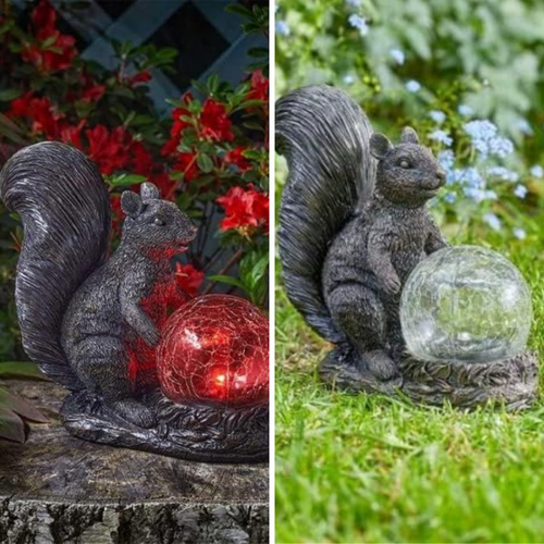 Solar Power Gartenornament Beleuchtung Eichhörnchen Knistern Ball LED Deko Licht - Bild 23 von 24
