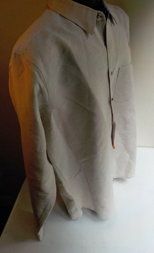 BOSTON PREPATORY COMPANY LS Button Down Shirt-Cotton-Beige-SZ LG//-USA Made - Picture 3 of 5