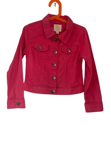 Girls Jacket "Est 89" Color Hot Pink Denim Size S/P (for 5-6 years old girl) - Picture 3 of 9