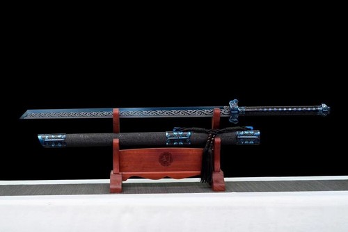 44" Tradition Chinese Tang Dynasty Dao Wushu Sword Blue 1095 Carbon Steel Blade - Picture 3 of 10