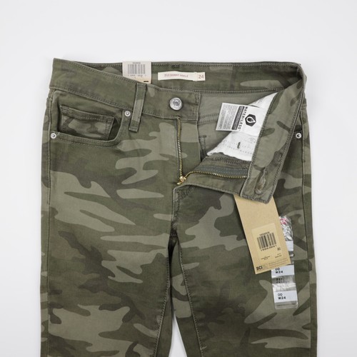 Levi's 711 Women's Skinny Ankle Camo Stretch Twill Jeans Green Size 24 - Picture 7 of 9
