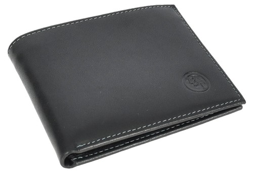 Leather Mens Bi-Fold Wallet Coins Multi-Card Slots Money Clip Holder A208 Black - Picture 4 of 10