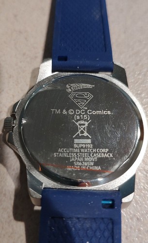 Reloj Superman DC Comics Acero Inoxidable Nuevo Azul Marino Banda Silicona Japón - Imagen 3 de 9