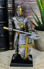 Medieval Knight Crusader Axeman Dollhouse Miniature Figurine 4" H Suit of Armor