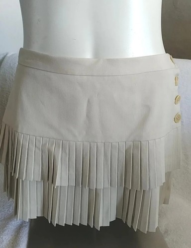 BCBGMaxazria Womens Two Tier Side Button Skater Mini Skirt Sz 0 NWT